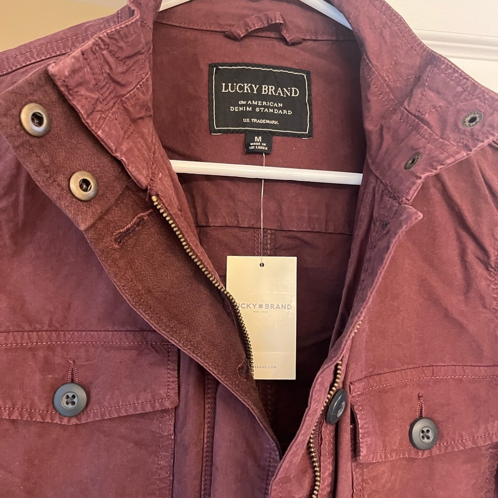 Lucky Brand Maroon/ Burgundy Military Jacket